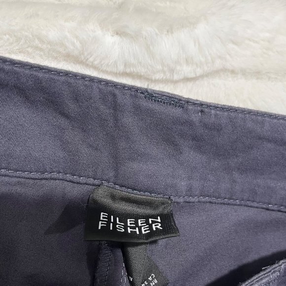 NWT $158 Eileen Fisher Small Purple Grey Clam Digger Cropped Zip Hem Luxe Pants - Picture 5 of 10